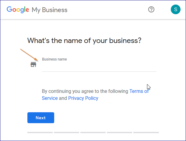 Google My Business name search